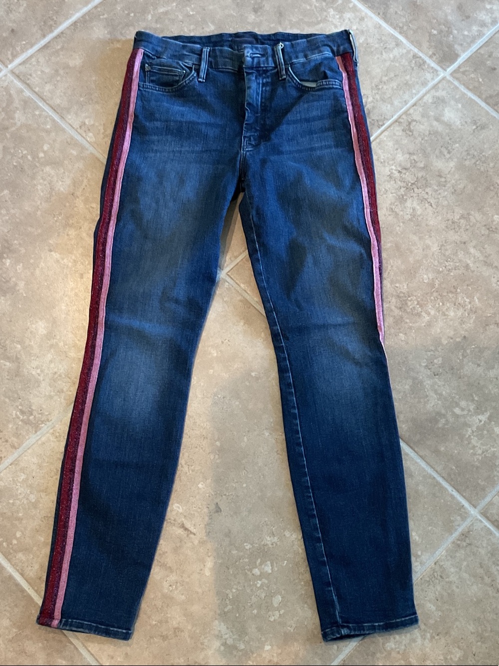 MOTHER THe Looker ankle, Here Kitty Kitty glitter racer, size 28